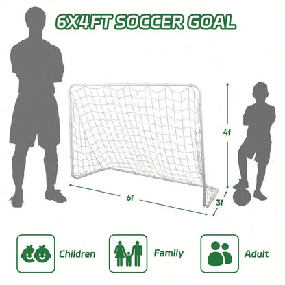 2PCS 6x4ft Back Yard Soccer Goal