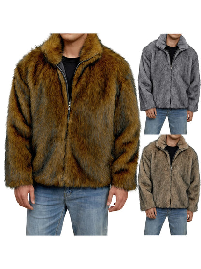 Mens' Faux Fur Winter Jacket/Coat