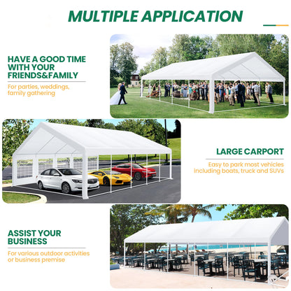 16x32 Heavy Duty Party Tent with 6 Removable Sidewalls & 4 Built-in Sandbag,