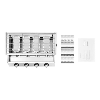 4-Burner Stainless Steel Tabletop Propane / LPG Gas Grill