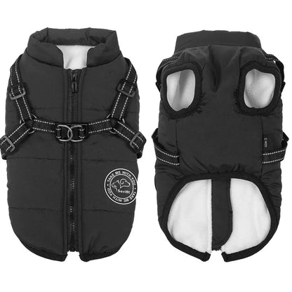 Warm Winter Waterproof Fleece Dog Jacket/Harness