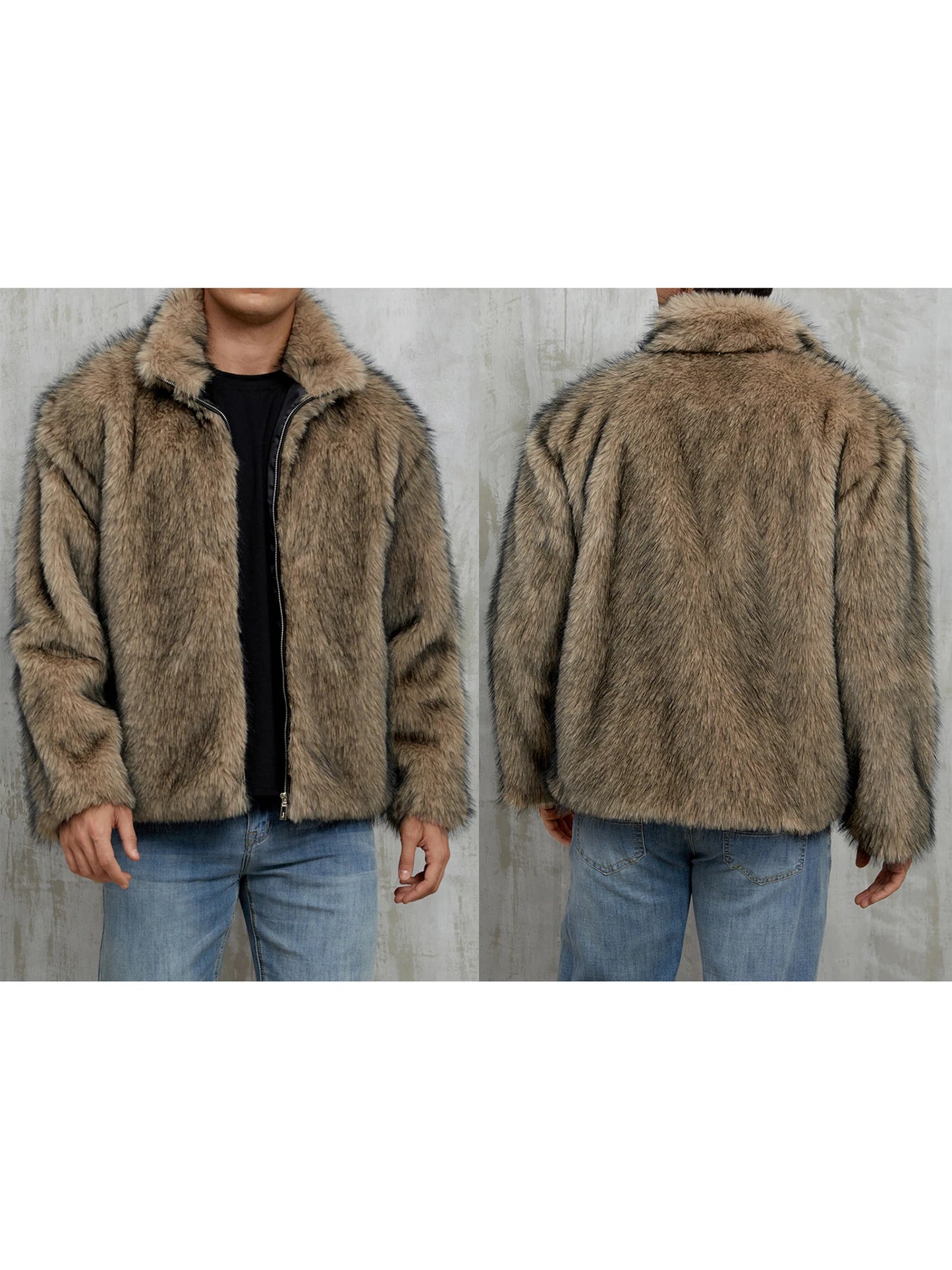 Mens' Faux Fur Winter Jacket/Coat