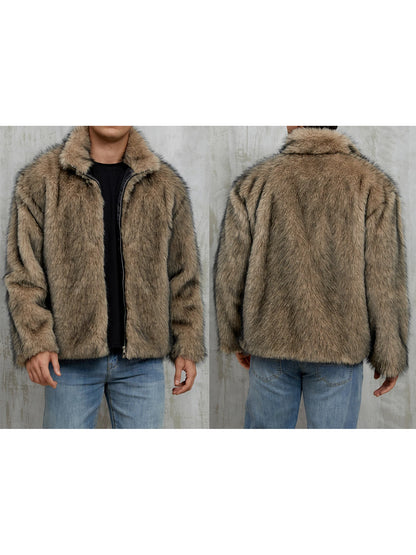 Mens' Faux Fur Winter Jacket/Coat