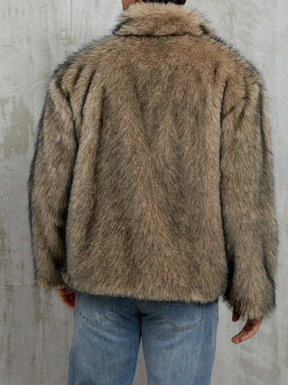 Mens' Faux Fur Winter Jacket/Coat