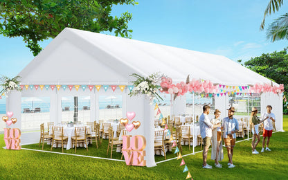 16x32 Heavy Duty Party Tent with 6 Removable Sidewalls & 4 Built-in Sandbag,