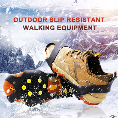 1Pair 10 Teeth Snow Ice Claw Spikes for Walking Hiking Boots