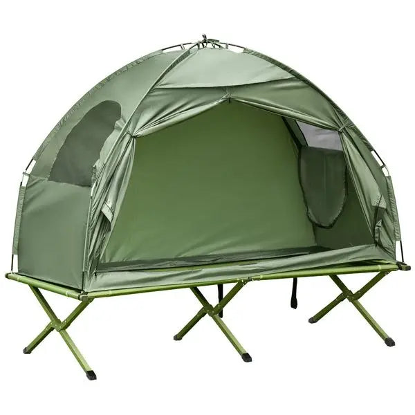 Single Person Folding Off-Ground Tent, Covered Outdoor Bed with Carry Bag