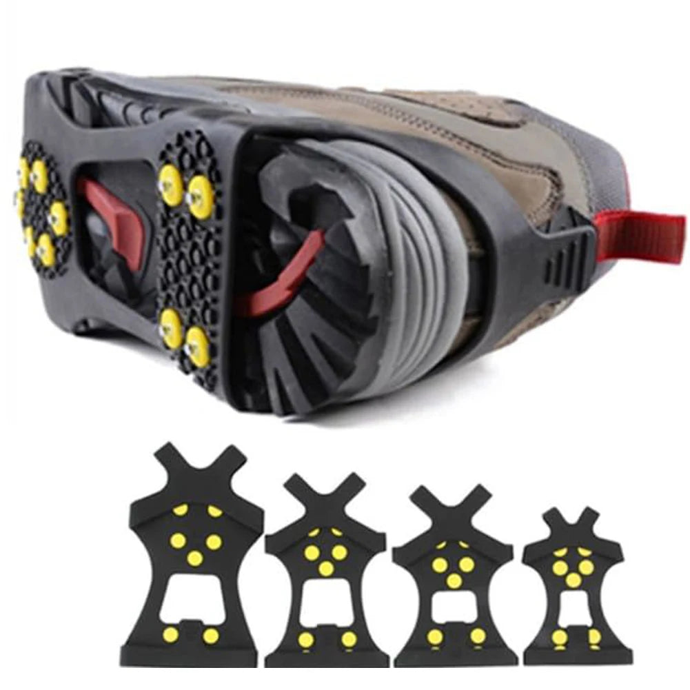 1Pair 10 Teeth Snow Ice Claw Spikes for Walking Hiking Boots