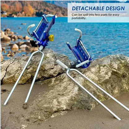 2-piece stainless steel fishing rod holder, 360° adjustable one-touch lock