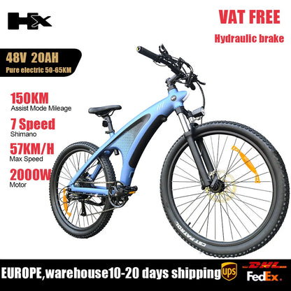 2000W Adults 27.5" Removable Battery Electric Mountain Ebike