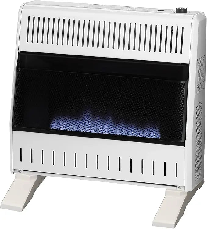 30,000 BTU Liquid Propane Blue Flame Heater, Ventless with Manual Control and Base Feet