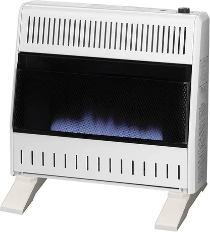 30,000 BTU Liquid Propane Blue Flame Heater, Ventless with Manual Control and Base Feet