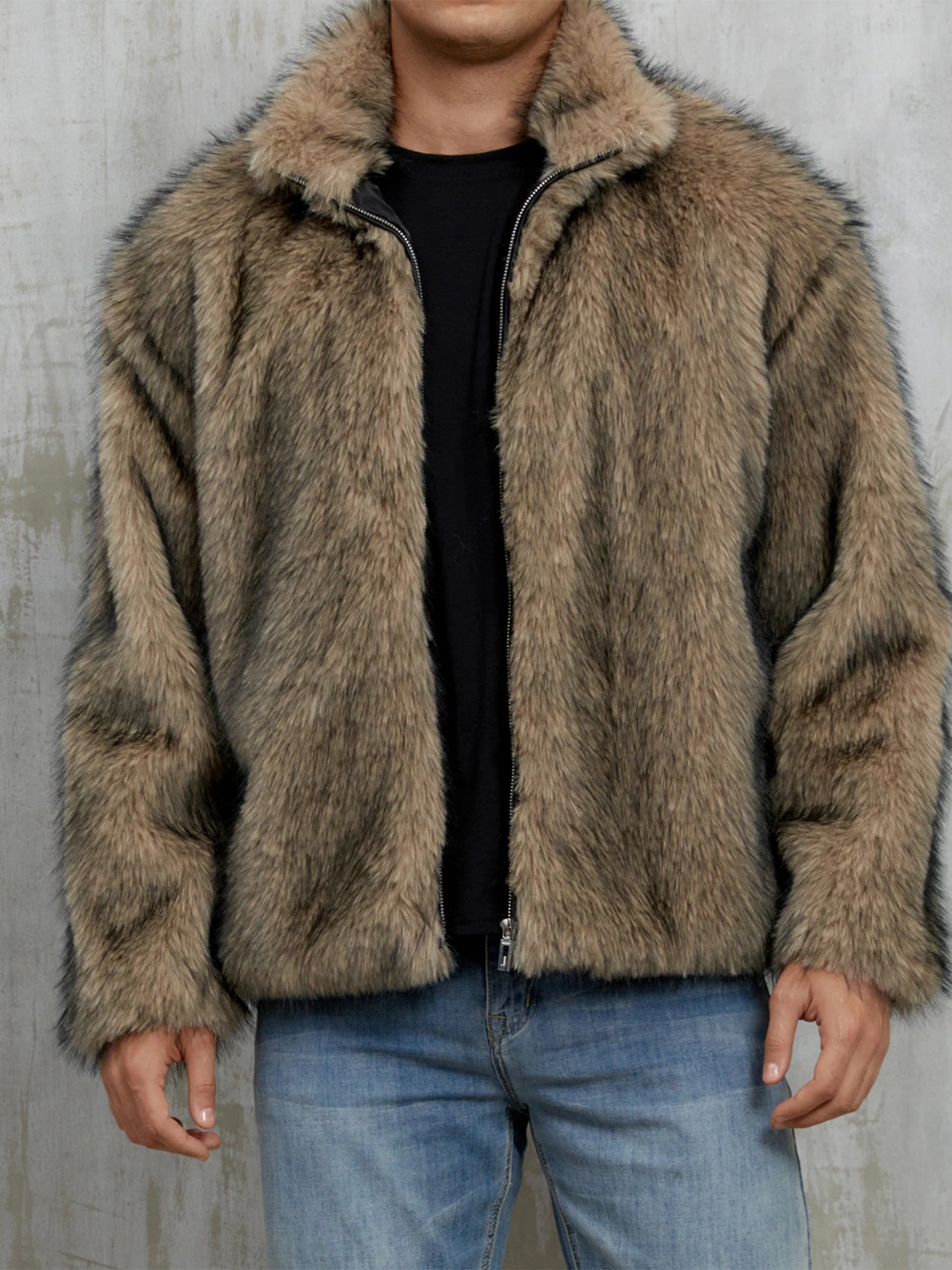 Mens' Faux Fur Winter Jacket/Coat
