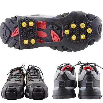 1Pair 10 Teeth Snow Ice Claw Spikes for Walking Hiking Boots