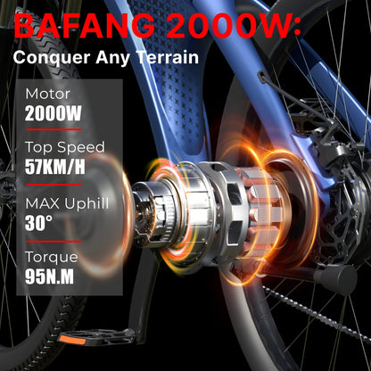 2000W Adults 27.5" Removable Battery Electric Mountain Ebike