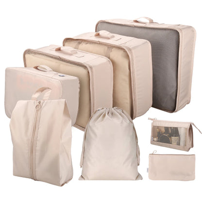 8 Set Waterproof Luggage Organizer Bags with Shoe Bag