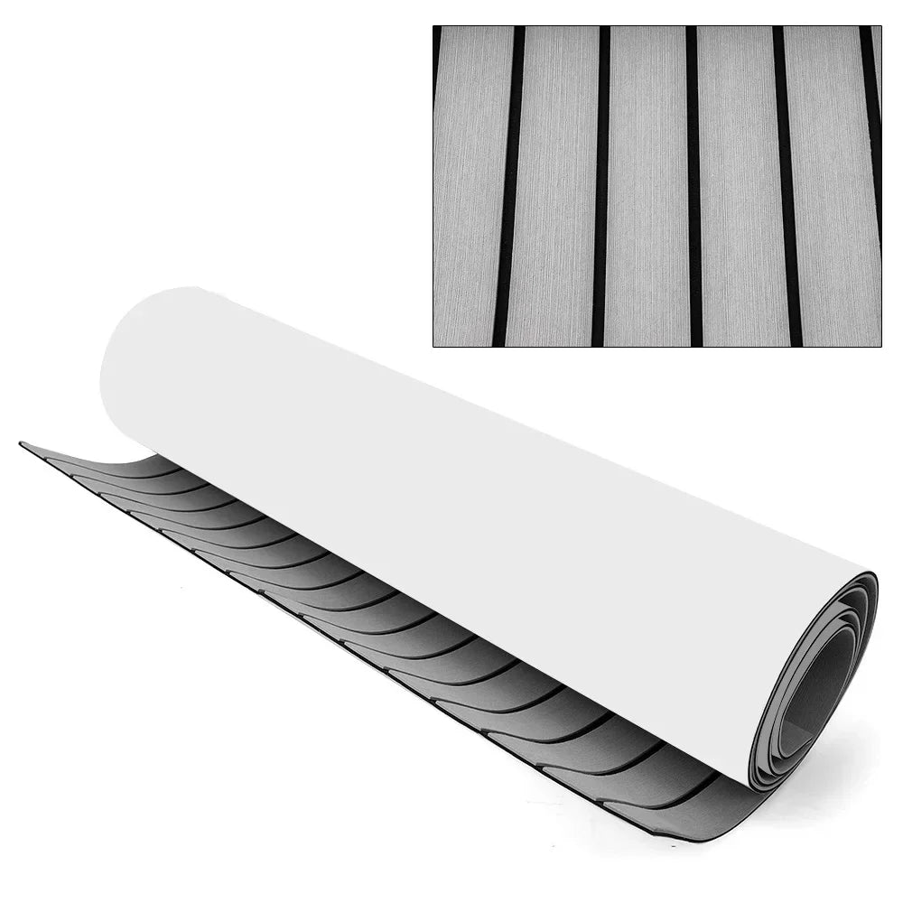 94.5"x 35.4" EVA  Light Gray with Black Stripes RV Anti-Skid Mat for Boat Decks
