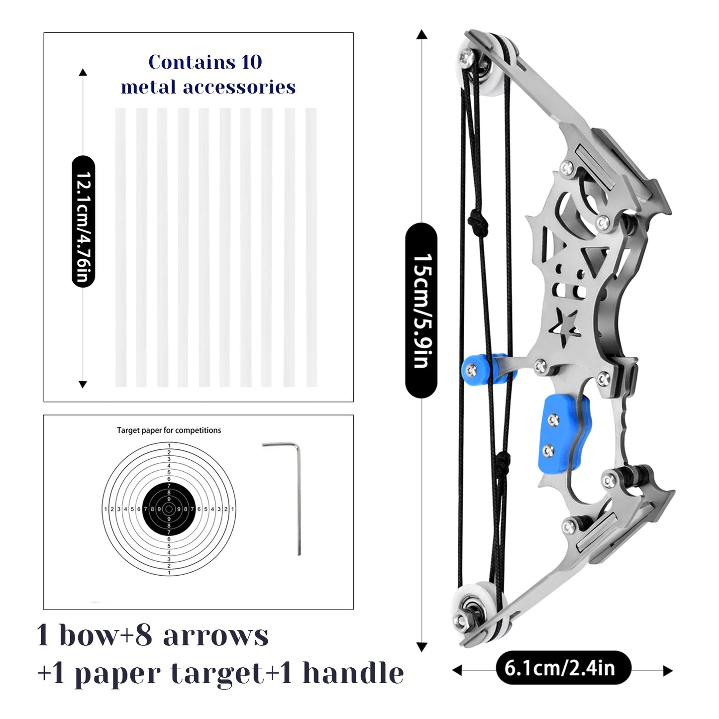 Mini Compound Bow and Arrows Set for Adults, Teens, Beginners for Target Practice & Shooting Entertainment