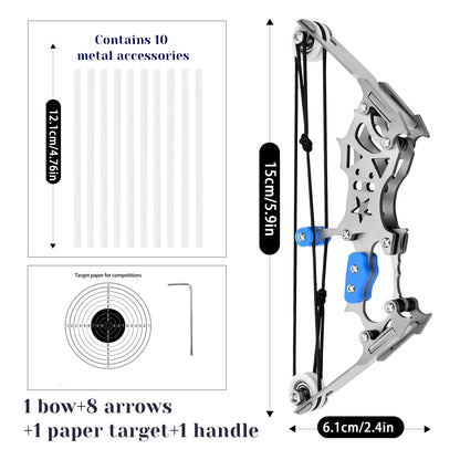 Mini Compound Bow and Arrows Set for Adults, Teens, Beginners for Target Practice & Shooting Entertainment