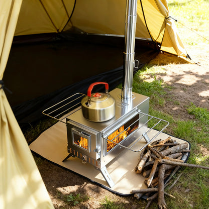 unho Tent Stove  Portable Wood Stove Camping Stove Stainless Steel Wood Stove with 7 Tubes Outdoor Cooking and Garden Activities
