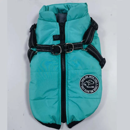 Warm Winter Waterproof Fleece Dog Jacket/Harness