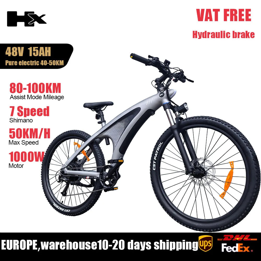 2000W Adults 27.5" Removable Battery Electric Mountain Ebike