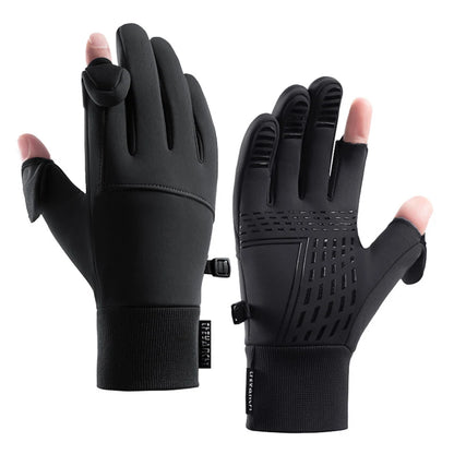 Men / Women Waterproof Winter Flip Open Two Finger Gloves