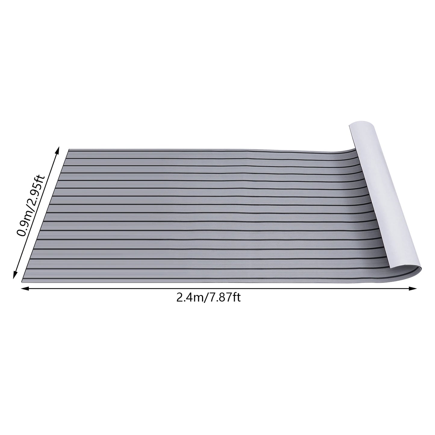 94.5"x 35.4" EVA  Light Gray with Black Stripes RV Anti-Skid Mat for Boat Decks