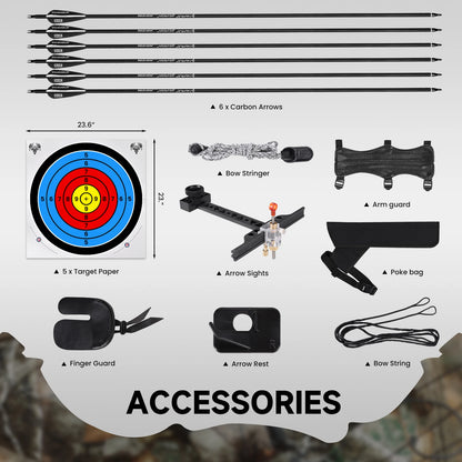Archery Takedown Recurve Bow 62 inch for Adults, Beginners, Teens & Youth