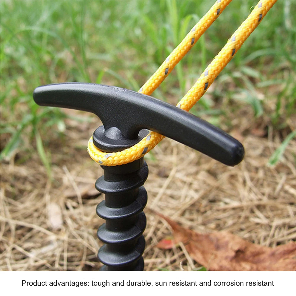 10pcs/set Windproof Ground Peg Screw Tent Stakes 14.5x7cm