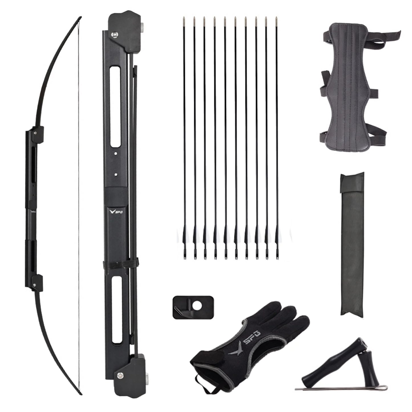 Foldable Bow and Arrow Set 55 Inch for Adults, Right Left Handed Archery