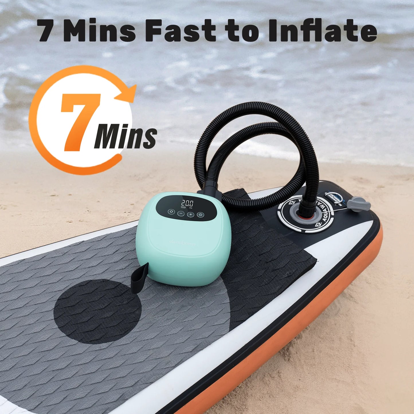 Electric 20PSI Paddle Board Inflation for Kayak Boat Tent Surf Board Stand Up Board Air Pump.