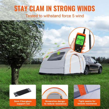 8'-8' SUV Tent Attachment for Camping with SUV/Truck Force 5 Wind Tested