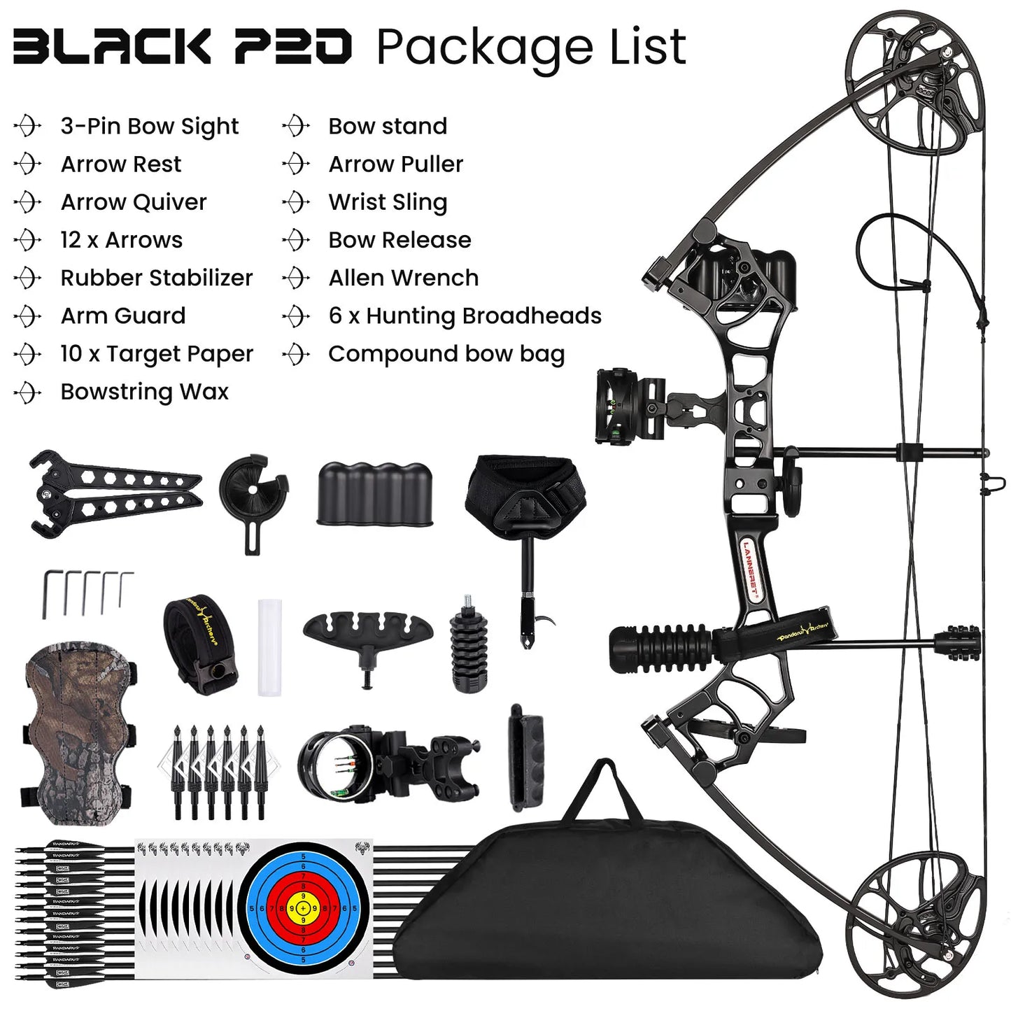 Archery Ready to Hunt Compound Bow Package for Adults and Teens
