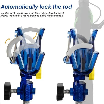 2-piece stainless steel fishing rod holder, 360° adjustable one-touch lock