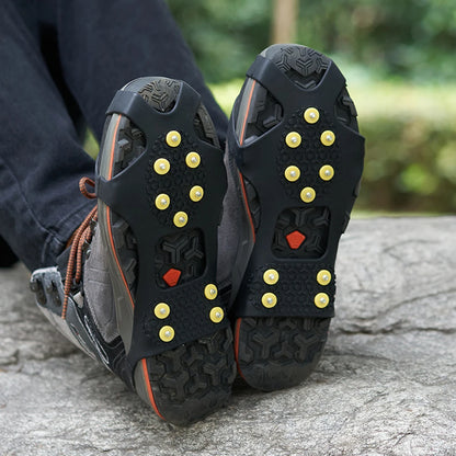1Pair 10 Teeth Snow Ice Claw Spikes for Walking Hiking Boots