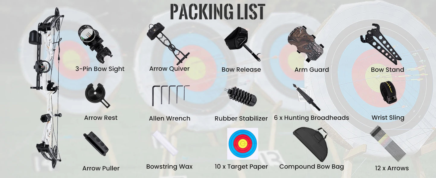 Lightweight Archery Compound Bow Kit for Hunting and Shooting