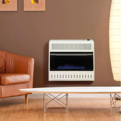 30,000 BTU Liquid Propane Blue Flame Heater, Ventless with Manual Control and Base Feet