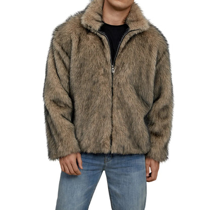 Mens' Faux Fur Winter Jacket/Coat