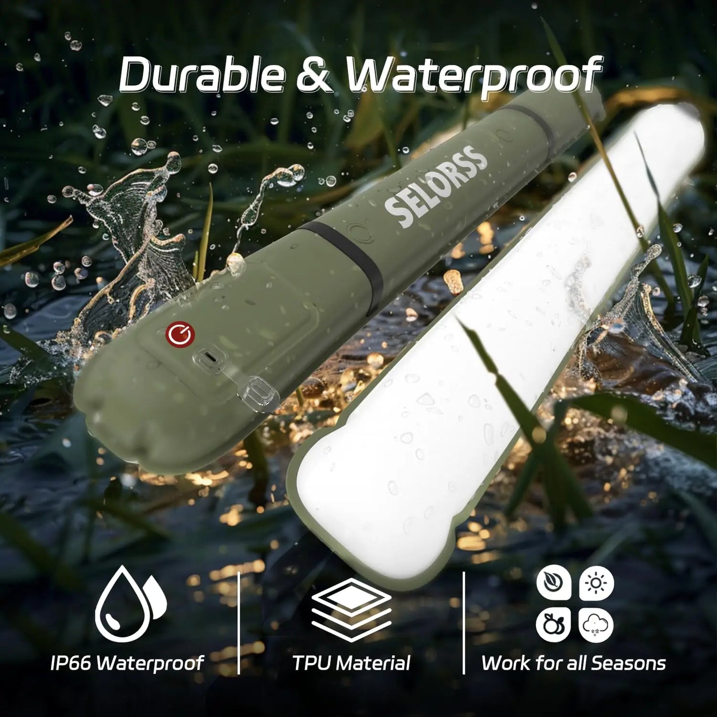 Rechargeable Camping Strong Light Waterproof 2000 mAh Tent Lamp