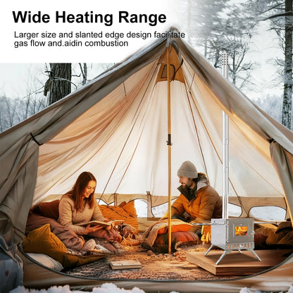 unho Tent Stove  Portable Wood Stove Camping Stove Stainless Steel Wood Stove with 7 Tubes Outdoor Cooking and Garden Activities