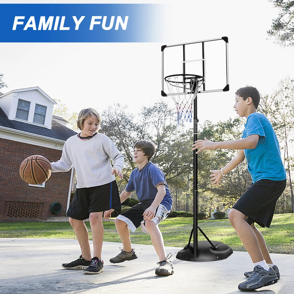 Portable Basketball Hoop System Height Adjustable 7.5ft - 9.2ft 32 Inch Backboard