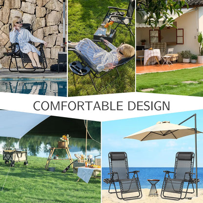 Set of 2 Recliner Lounge Chair with Cup Holder Trays
