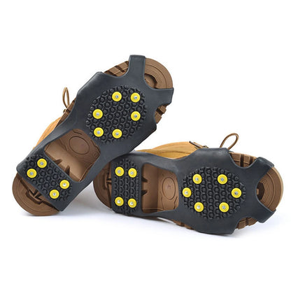 1Pair 10 Teeth Snow Ice Claw Spikes for Walking Hiking Boots