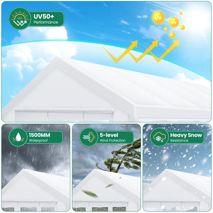 16x32 Heavy Duty Party Tent with 6 Removable Sidewalls & 4 Built-in Sandbag,