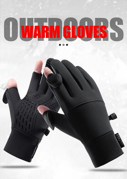 Men / Women Waterproof Winter Flip Open Two Finger Gloves