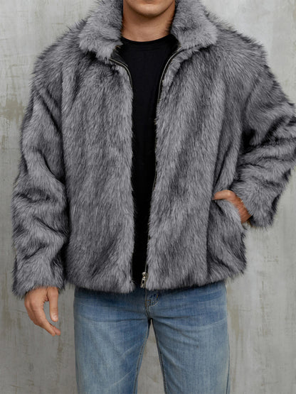 Mens' Faux Fur Winter Jacket/Coat